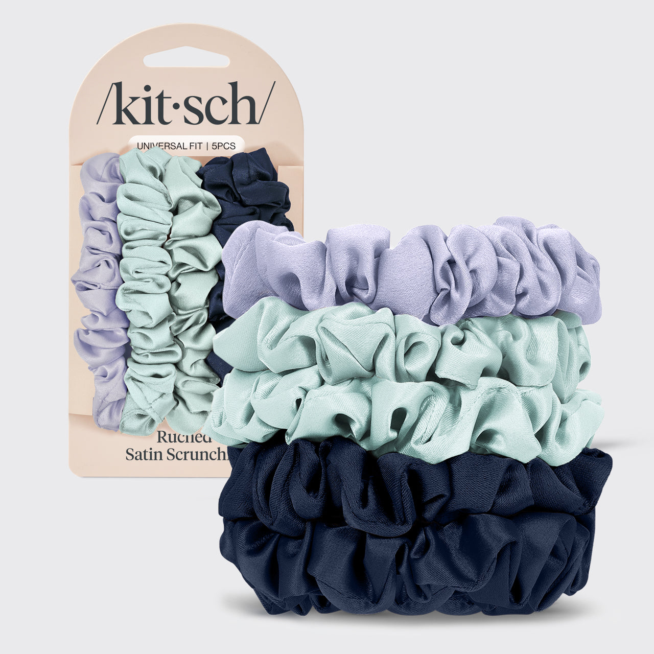 kitsch-garden-bouquet-ruched-satin-scrunchies-5er-set image 2