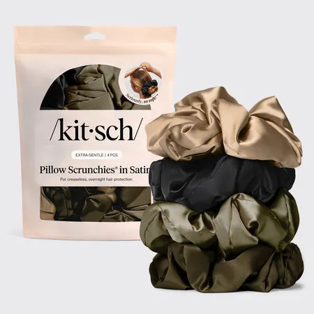 kitsch-black-satin-pillow-scrunchies-4er-set-satin-haargummis image 1