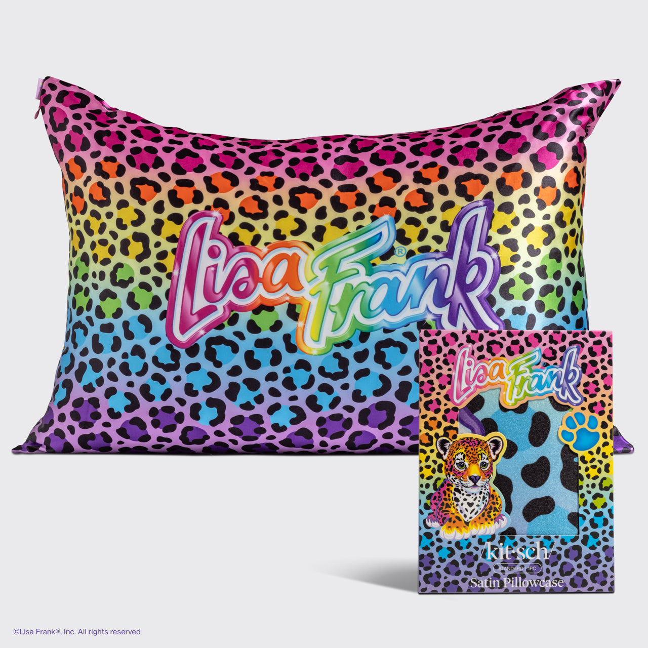 kitsch-lisa-frank-x-kitsch-satin-kopfkissenbezug-rainbow-leopard-2er-pack image 2