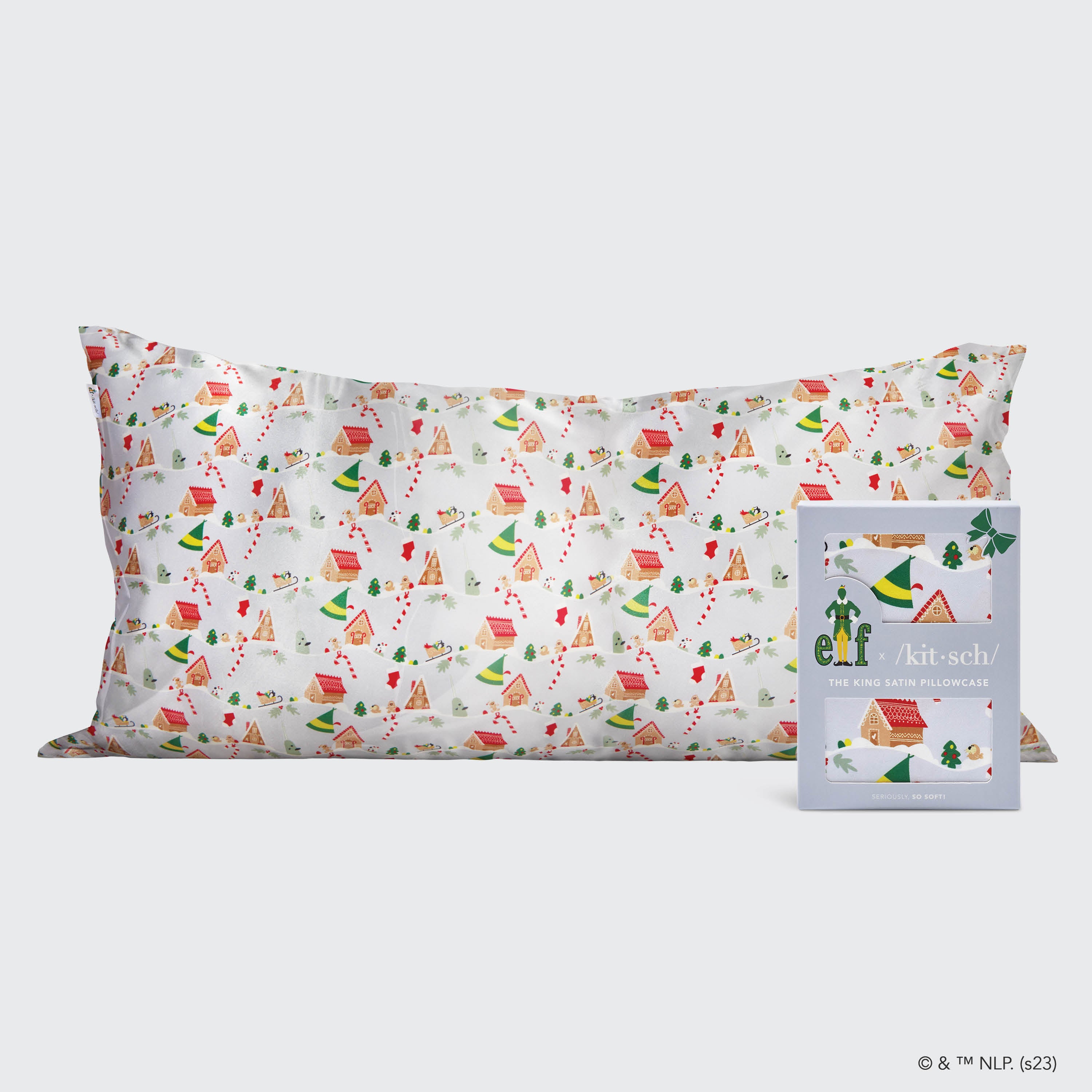 kitsch-x-elf-satin-pillowcase-periwinkle-christmas-king-satin-kissenbezug image 2