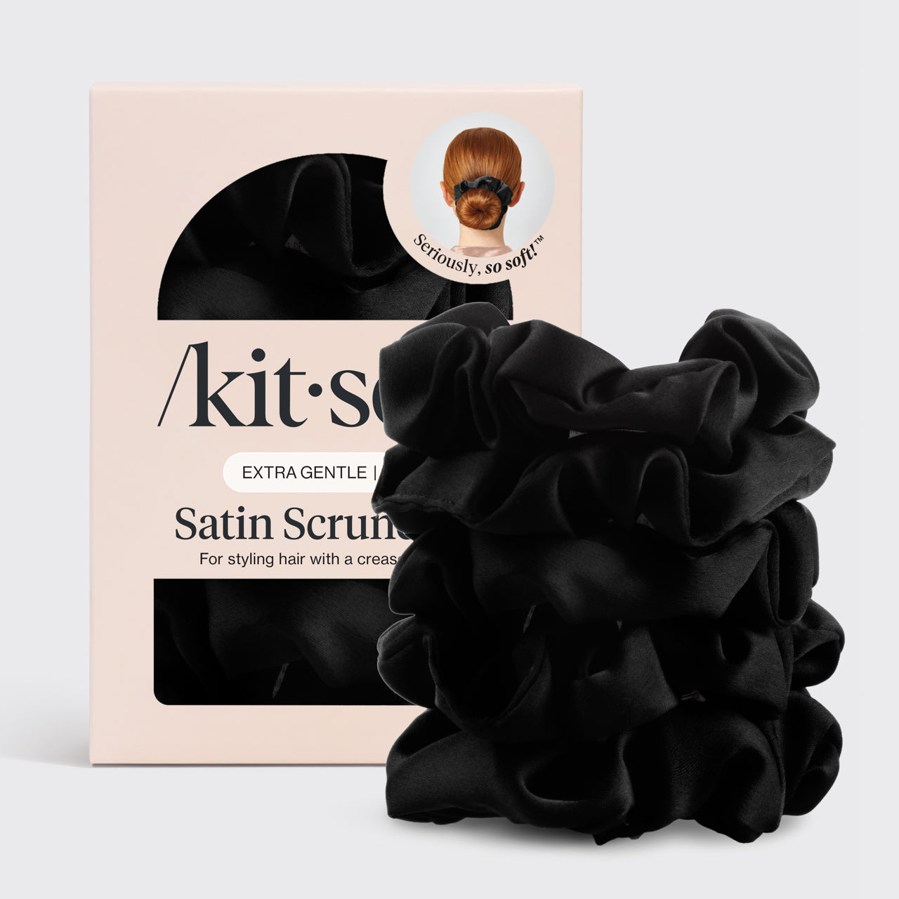 kitsch-black-satin-sleep-scrunchies-5er-set image 2