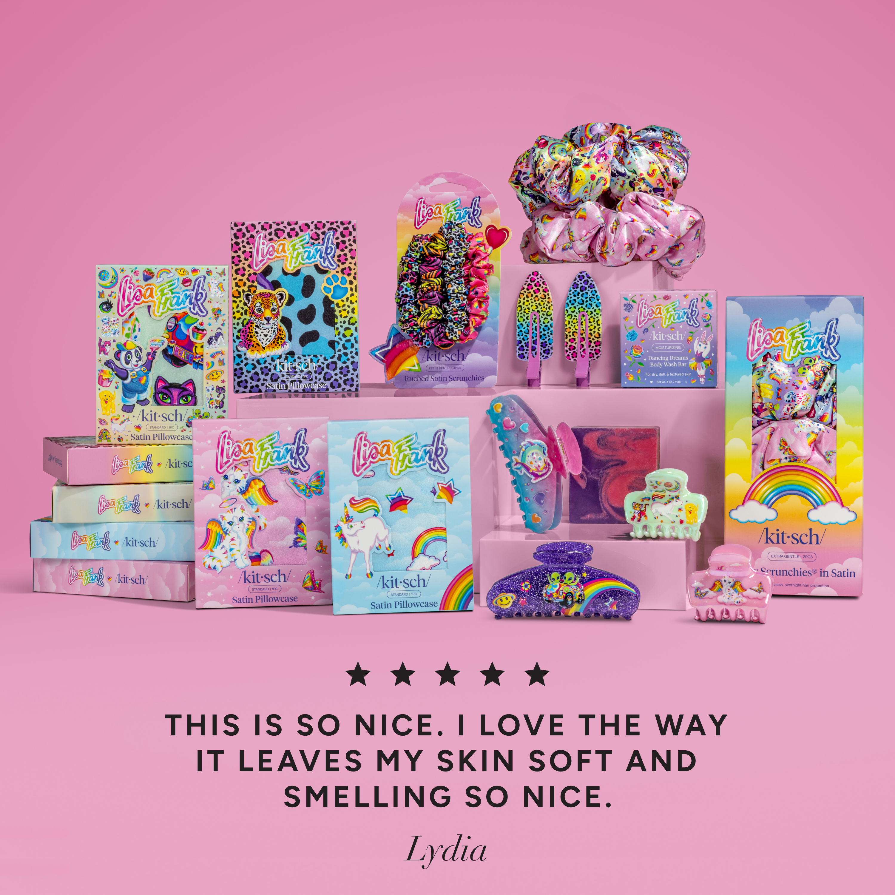 kitsch-lisa-frank-collector-s-bundle-king-satin-beauty-set image 3