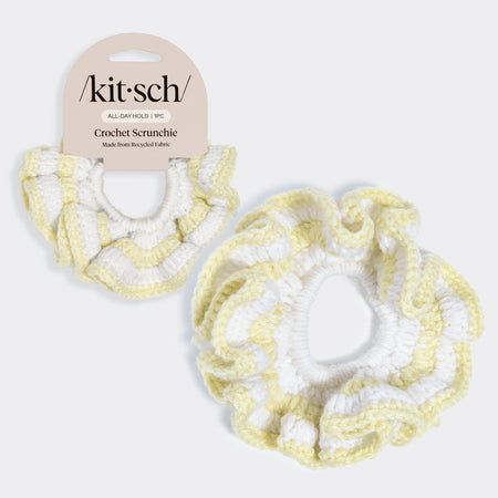 kitsch-butter-yellow-crochet-scrunchie-h-kel-haargummi-in-buttergelb image 1