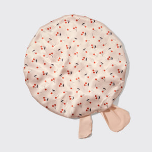 kitsch-cherry-print-oversized-satin-bonnet-satin-haube-mit-kirschmuster image 6
