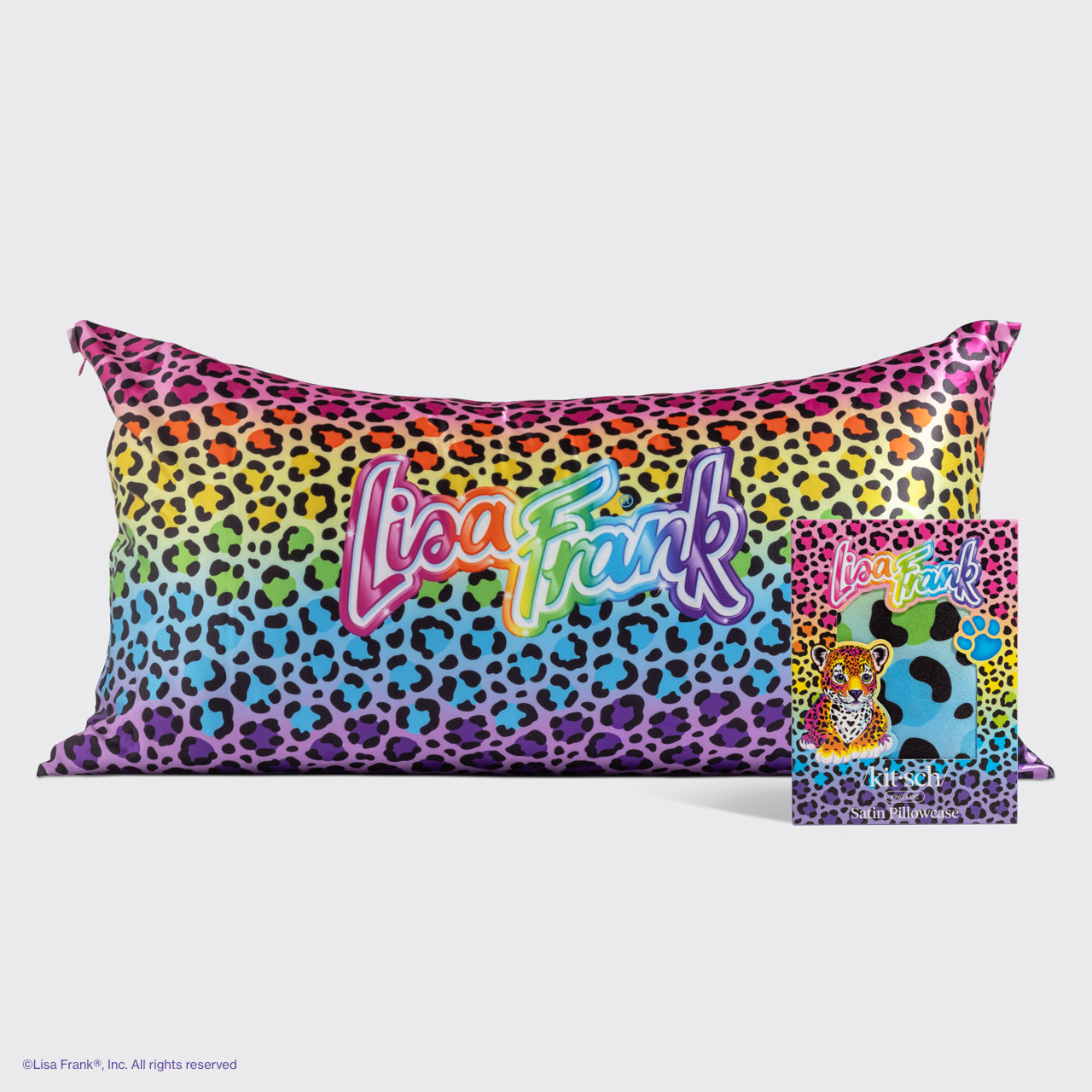 kitsch-x-lisa-frank-satin-kissenbezug-rainbow-leopard-2er-set-king image 2