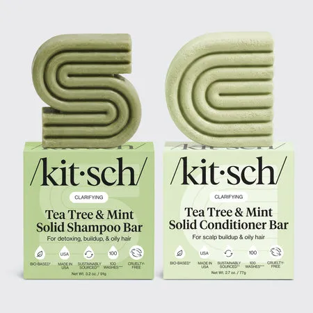 kitsch-tea-tree-mint-clarifying-shampoo-conditioner-bar-combo image 1