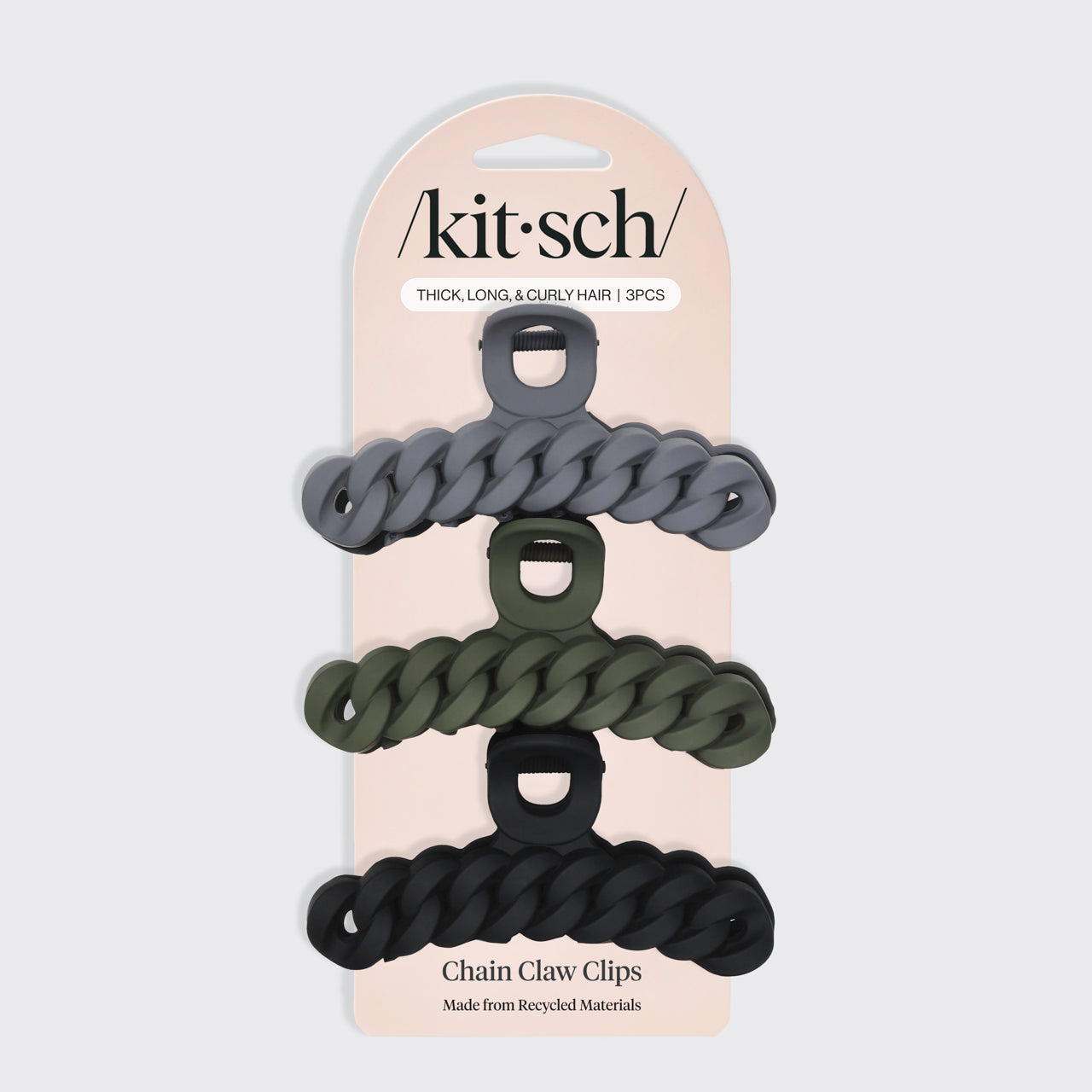 kitsch-chain-claw-clips-3er-set-black-moss-haarklammern image 5