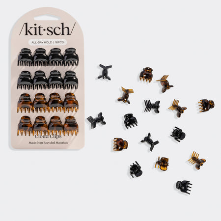 kitsch-black-tort-micro-cloud-clip-set-16-teilig-micro-haarklammern image 1