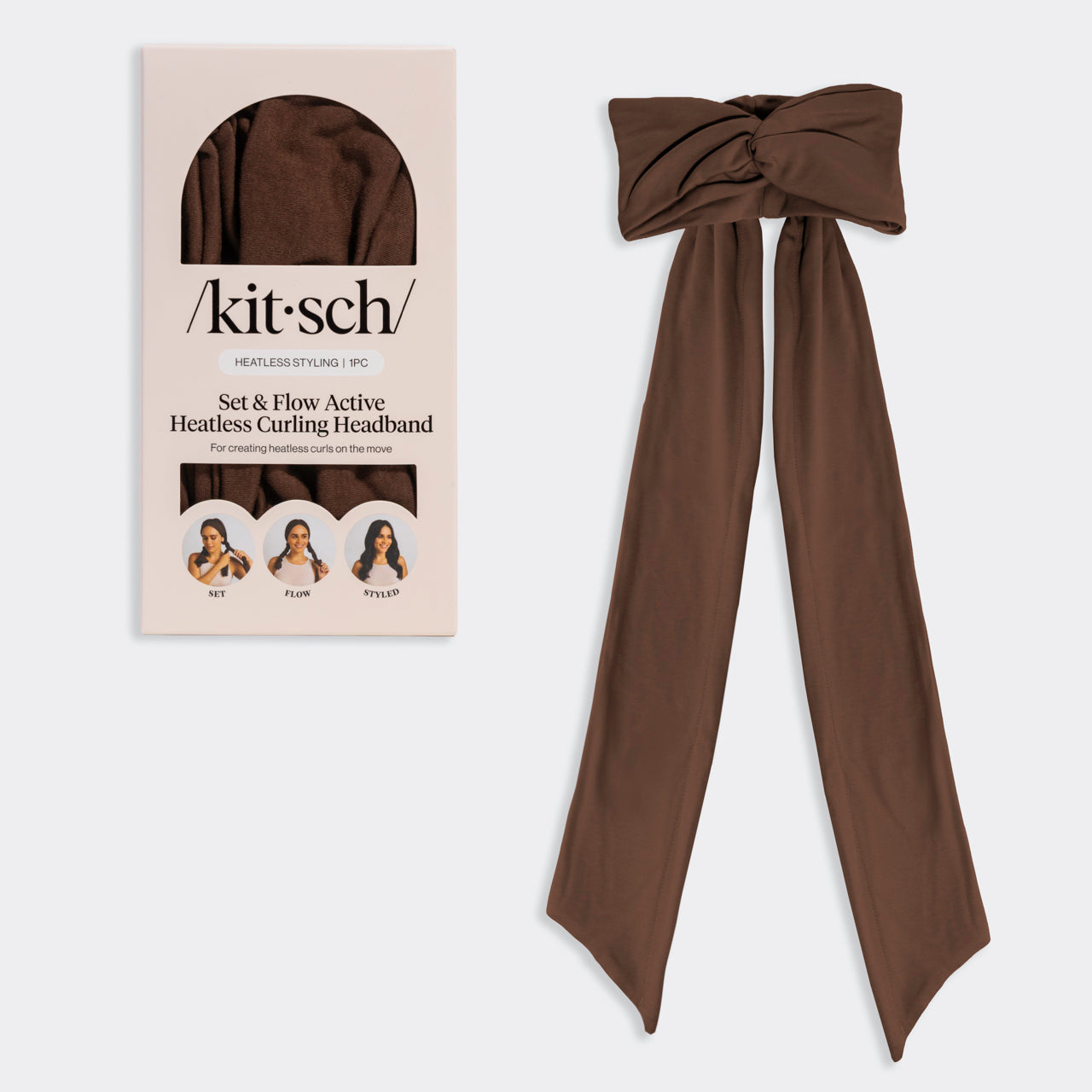 kitsch-set-flow-active-curling-headband-chocolate-brown image 2