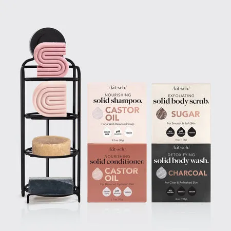 kitsch-nourishing-castor-oil-shampoo-conditioner-caddy-bundle-festes-pflege-bund image 1