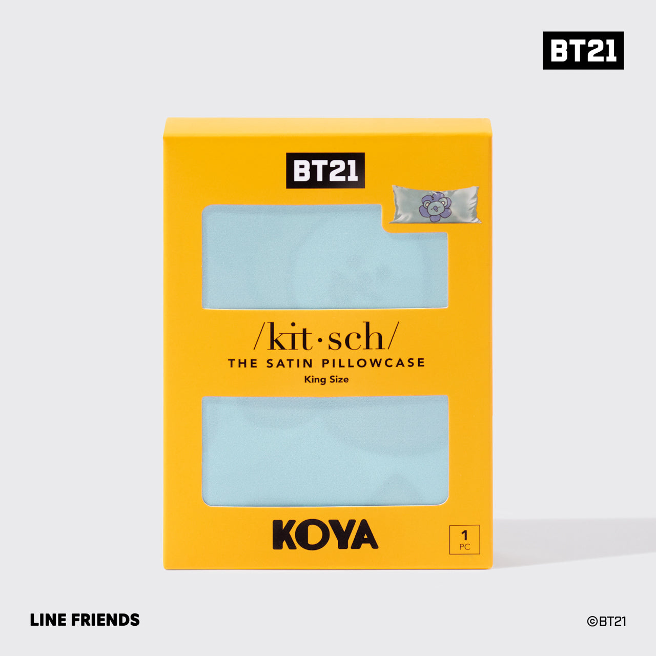 kitsch-x-bt21-satin-kopfkissenbezug-koya-king image 5