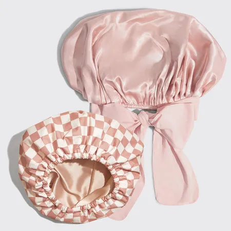 kitsch-satin-flexi-duschhaube-blush-satin-bonnet-set image 1