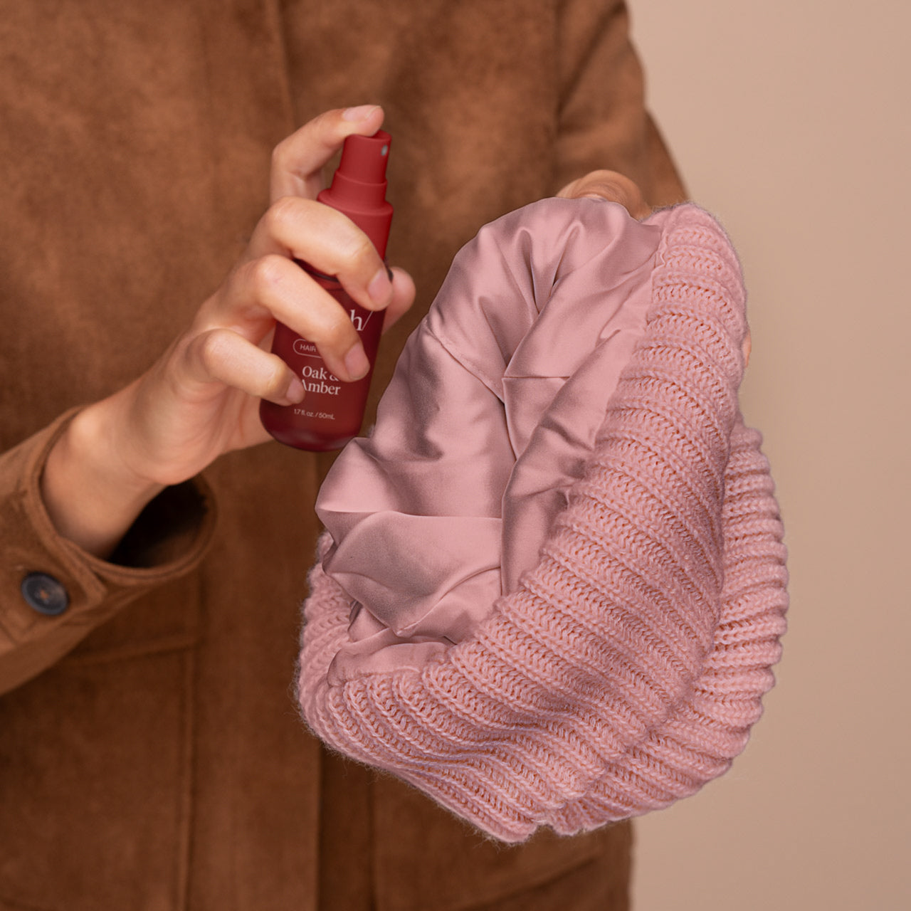 kitsch-glazey-satin-lined-beanie-in-blush image 5
