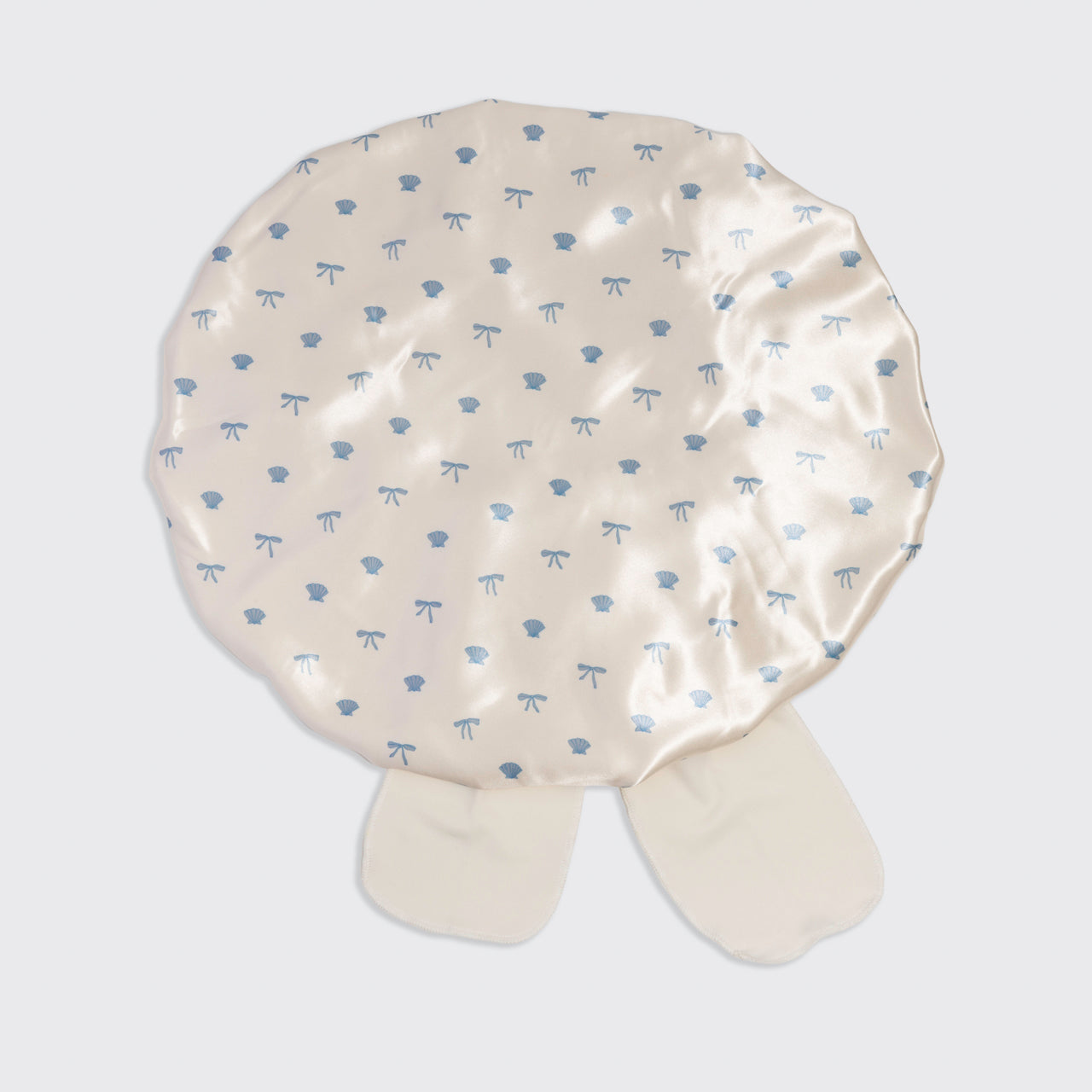 kitsch-pearlized-cream-coastal-blue-print-oversized-satin-bonnet-satin-schlafhau image 5
