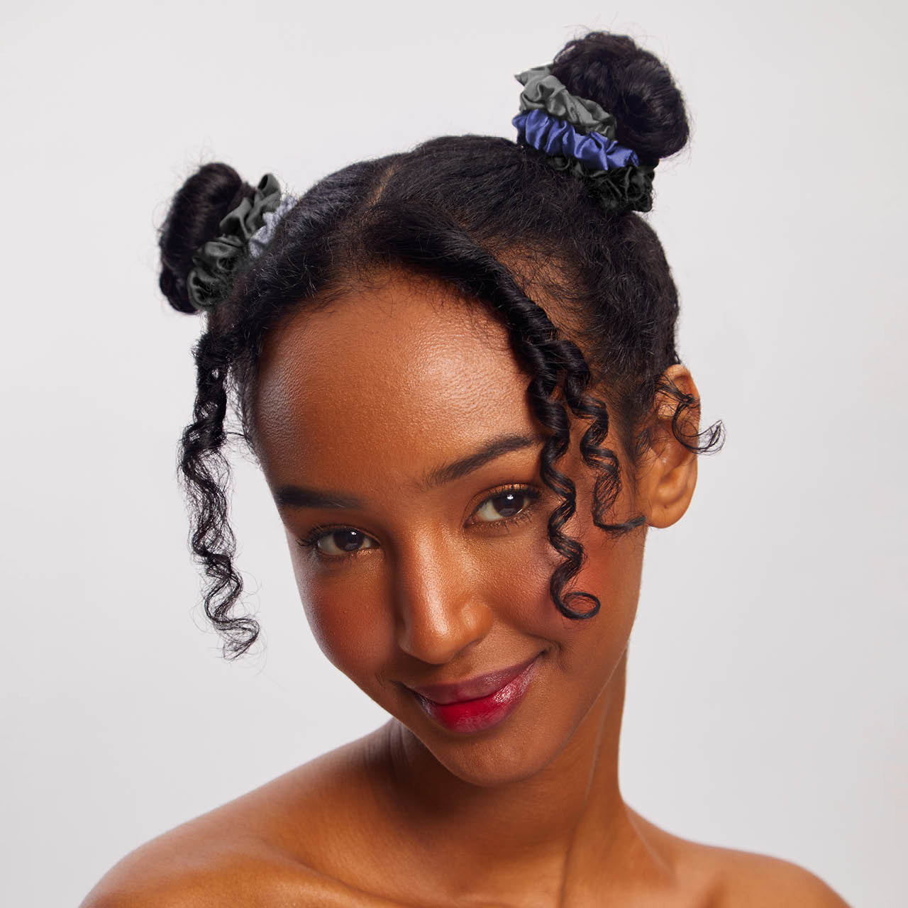 kitsch-midnight-satin-petite-scrunchies-5pc-set image 3