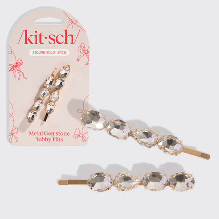 kitsch-white-gemstone-bobby-pins-haarnadeln-wei image 1