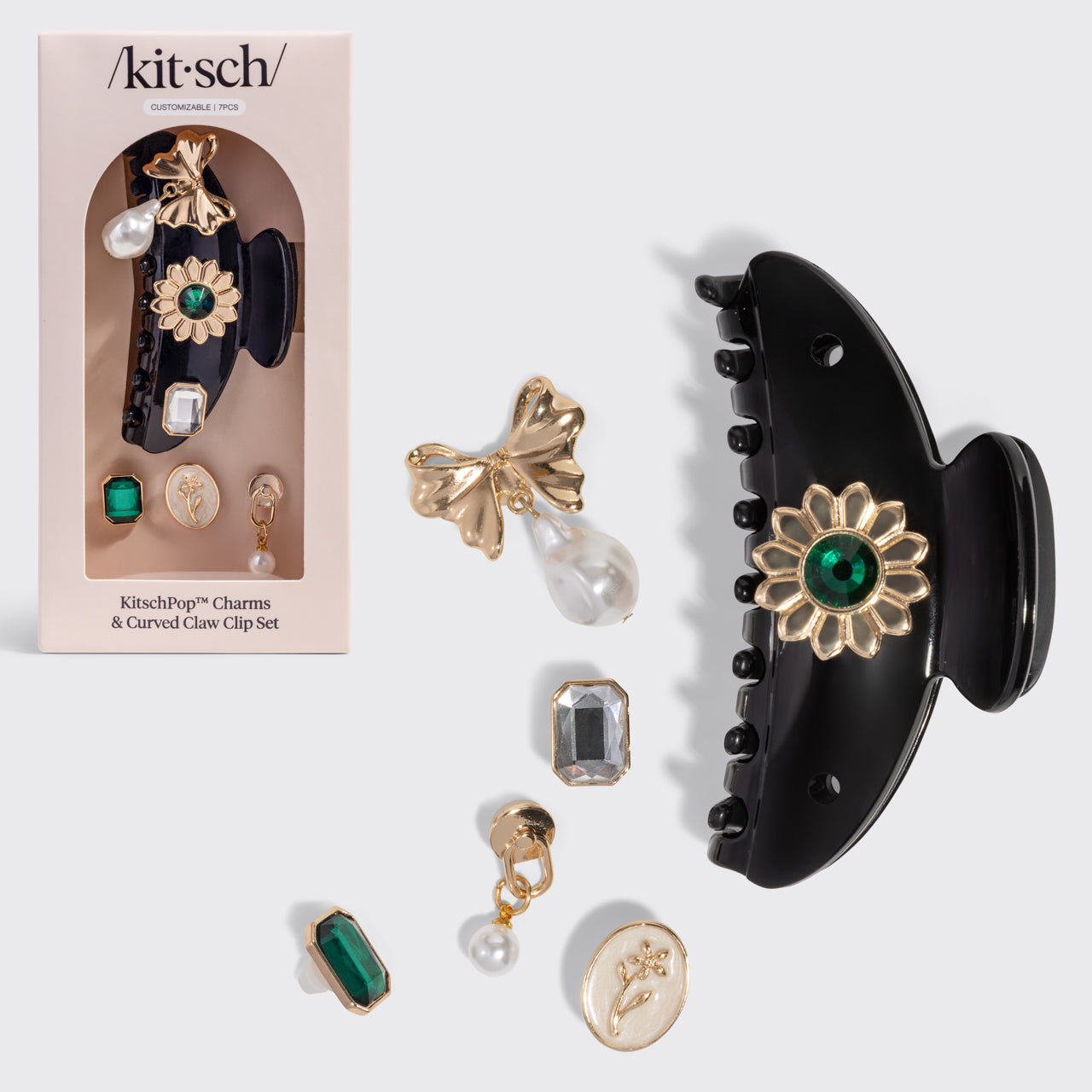 kitsch-kitschpop-curved-claw-clip-charms-in-vintage-black-gebogene-haarklammer-m image 2