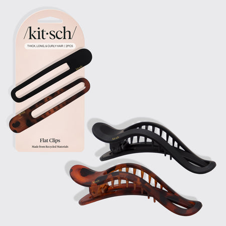 kitsch-black-tort-curved-flat-lay-claw-clips-2er-set-haarklammern image 1