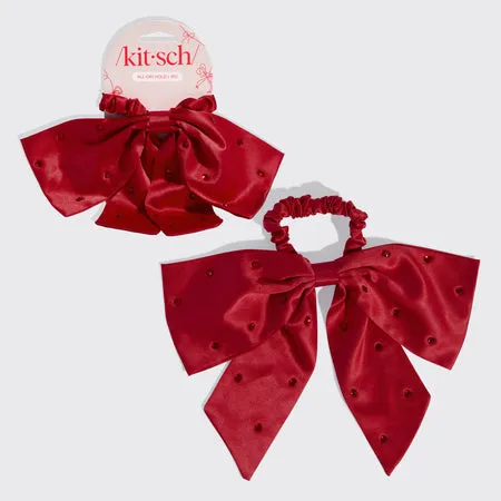kitsch-satin-rhinestone-bow-scrunchie image 1