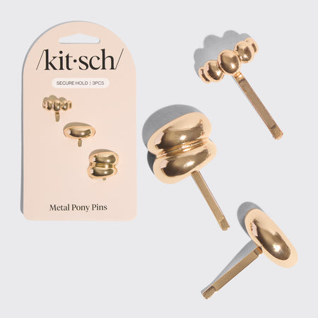 kitsch-gold-metal-pony-pins-haarspangen-3er-set-gold image 1