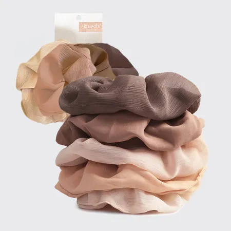 kitsch-crepe-scrunchies-terracotta-5er-set image 1