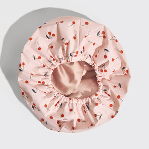 kitsch-cherry-print-satin-shower-cap-duschhaube-mit-satin-futter image 8