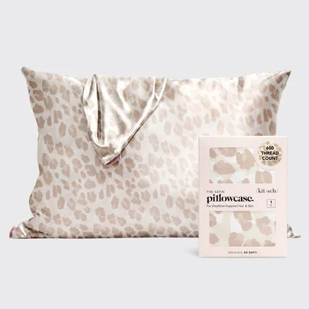 kitsch-satin-kopfkissenbezug-leopard-2er-pack-queen-standard-66x48-cm-mit-rei-ve image 1