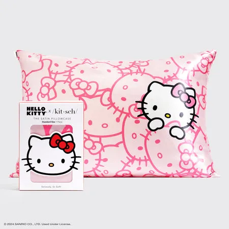 kitsch-x-hello-kitty-satin-kopfkissenbezug-pink-hello-kitty-faces-queen-standard image 1