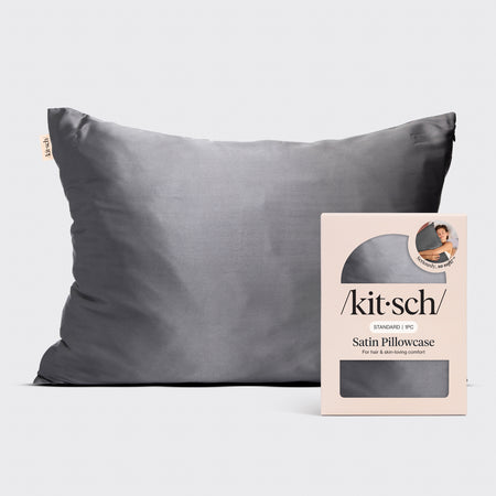 kitsch-satin-kopfkissenbezug-charcoal-standard-queen-66x48-cm-mit-rei-verschluss image 1