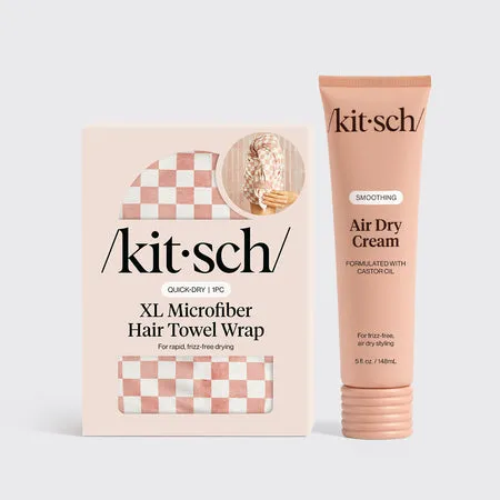 kitsch-the-air-dry-duo-smoothing-air-dry-cream-xl-quick-dry-haarturban image 1