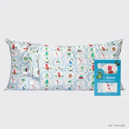 kitsch-x-elf-satin-kissenbezug-north-pole-king-36x19-zoll image 1