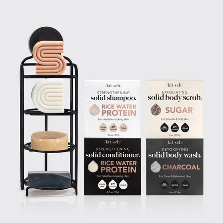 kitsch-hair-growth-rice-water-shampoo-conditioner-caddy-bundle image 1