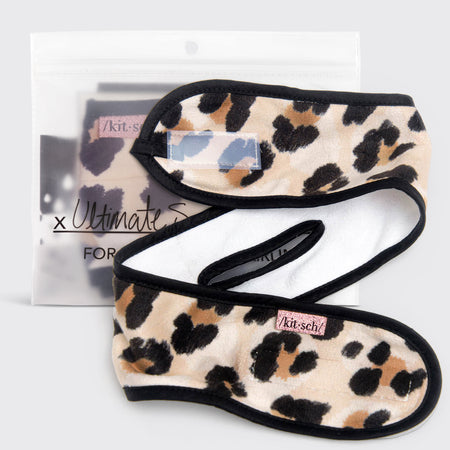 kitsch-microfiber-spa-headband-leopard-2-in-1-stirnband image 1