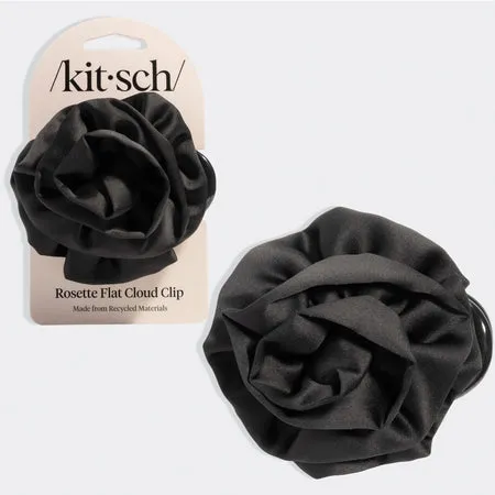 kitsch-satin-rosette-flat-cloud-clip-black-medium-haarspange-mit-satin-rosette image 1