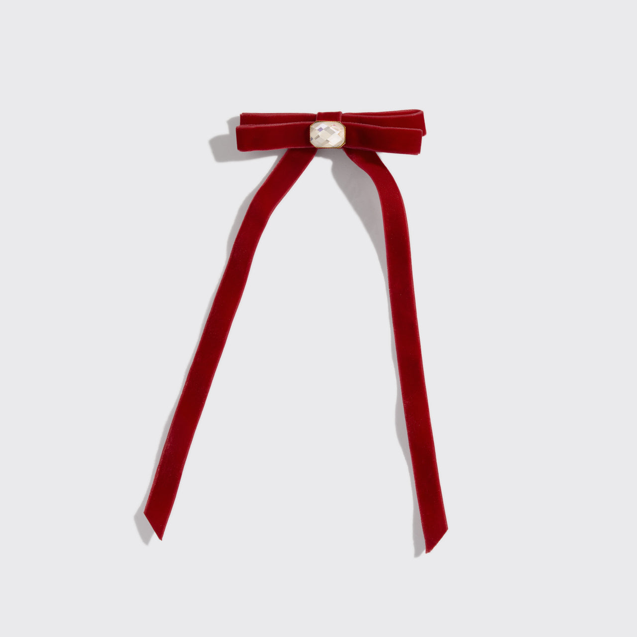 kitsch-velvet-gemstone-bow-haarclip-rot image 4