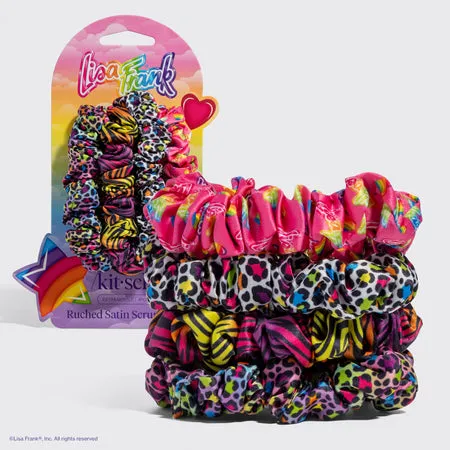 kitsch-x-lisa-frank-ruched-satin-scrunchies-rainbow-leopard-4er-set image 1