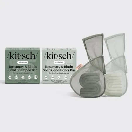kitsch-rosemary-biotin-shampoo-conditioner-bars-bar-saver-bags-bundle image 1