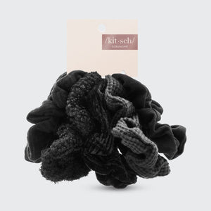 kitsch-assorted-textured-scrunchies-haargummis-schwarz-5er-set image 8