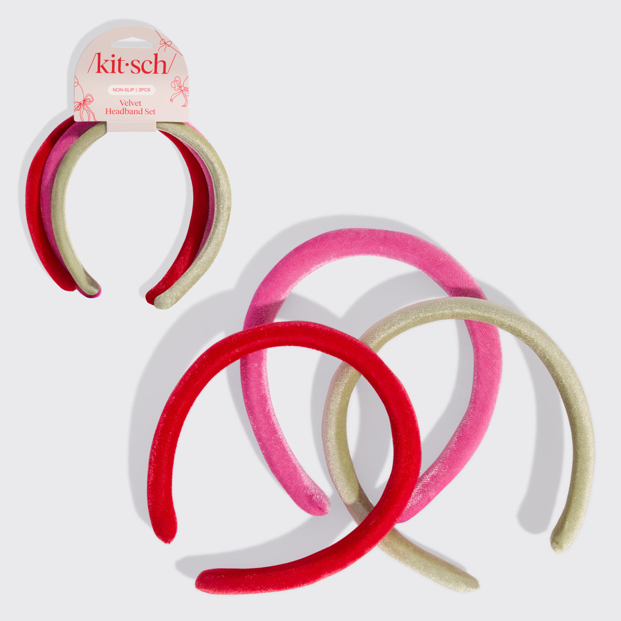 kitsch-velvet-headbands-rot-pink-gr-n-3er-set image 2