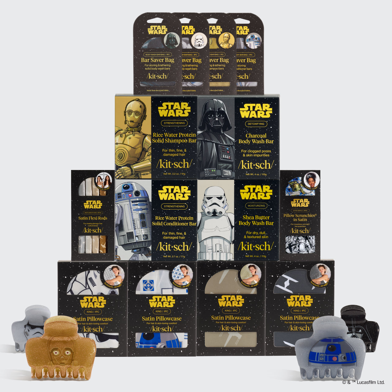 kitsch-star-wars-ultimate-collector-s-bundle-king-satin-kopfkissenbezug-haar-acc image 2