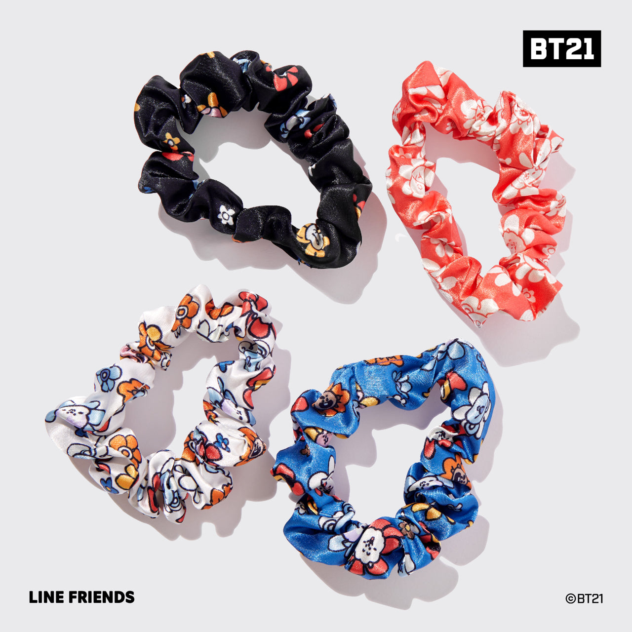 kitsch-x-bt21-satin-sleep-scrunchies-4pc-set-schlaf-scrunchies image 3