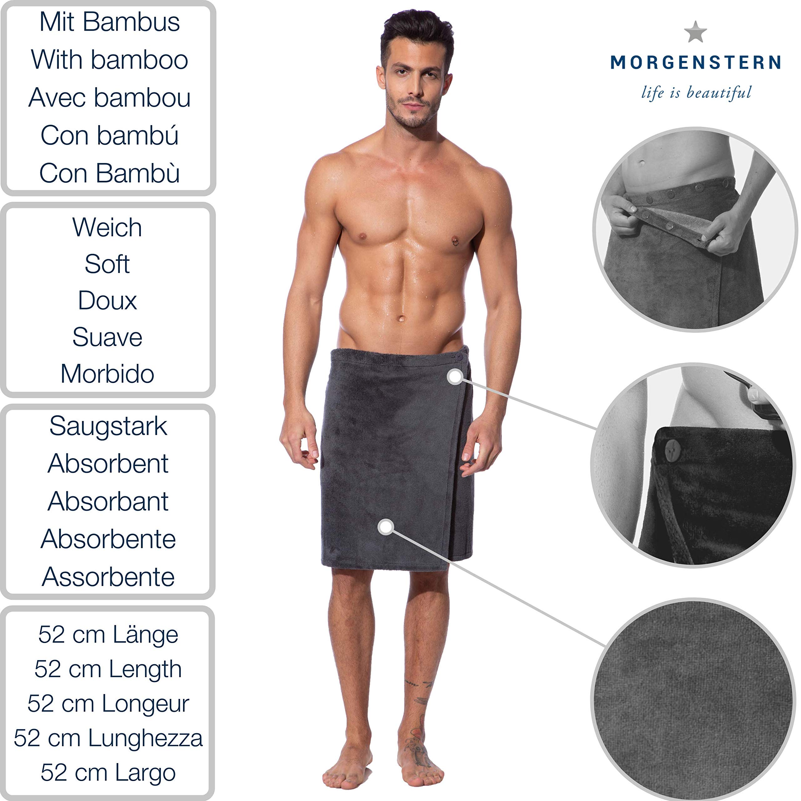 morgenstern-saunakilt-herren-kurz-52-cm-dunkelgrau-54-x-146-cm image 2