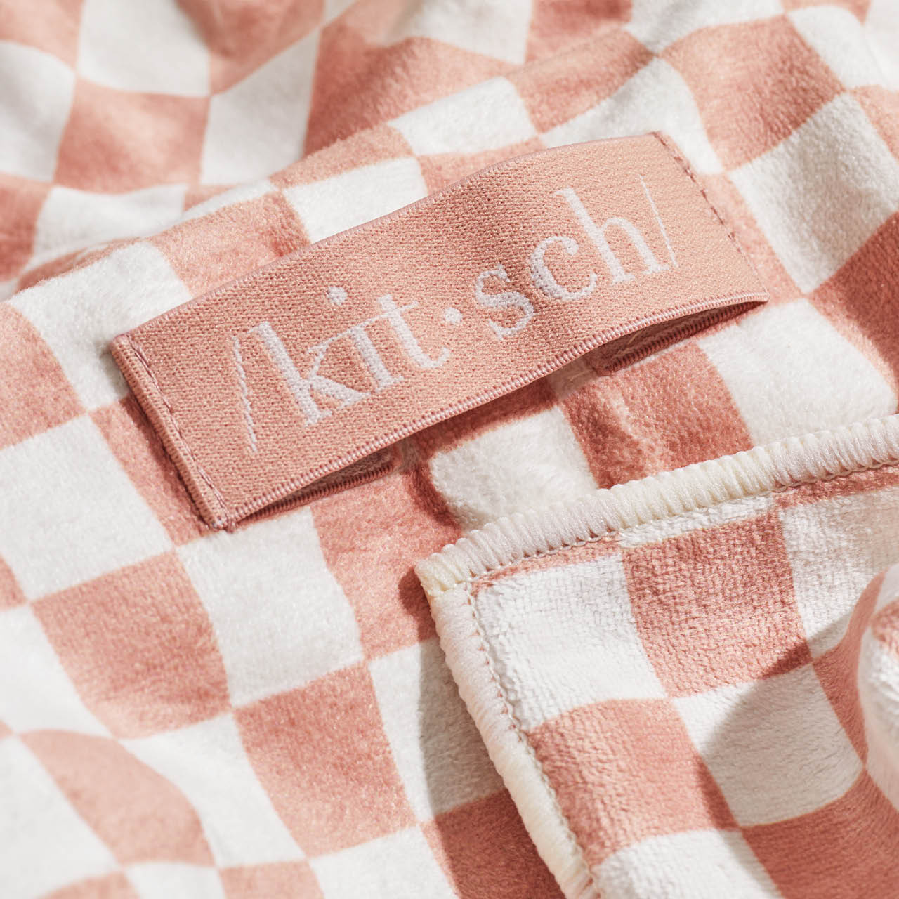 kitsch-terracotta-checker-xl-hair-towel-wrap-mikrofaser-haarturban image 5