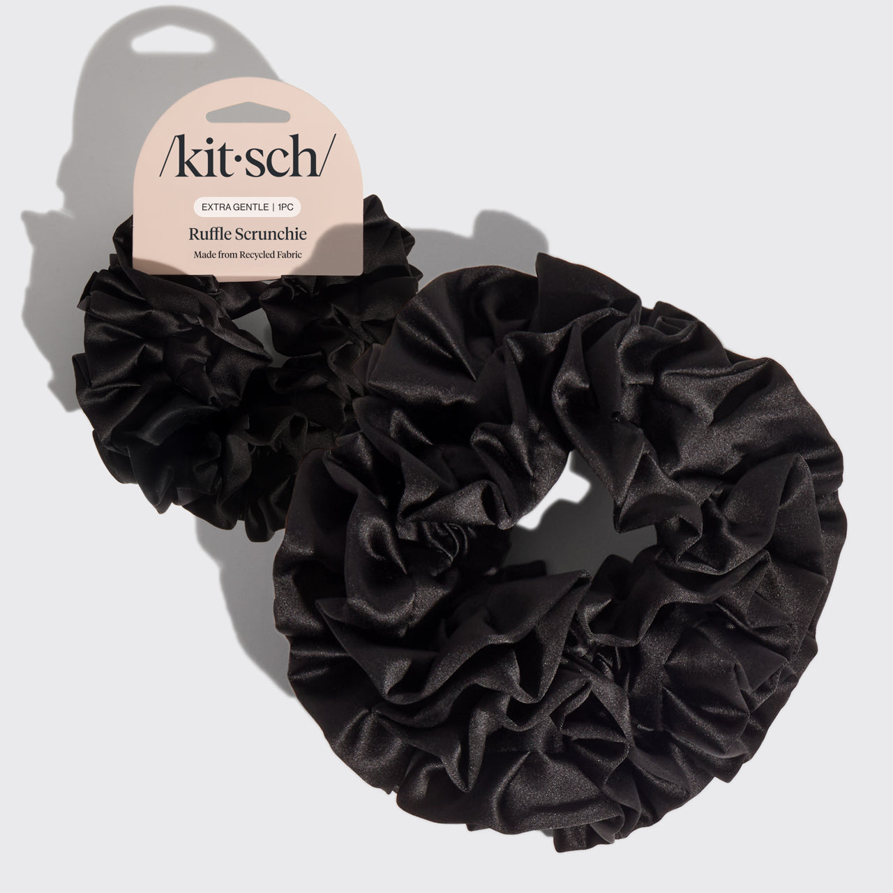 kitsch-black-ruffle-scrunchie-haargummi-schwarz image 2