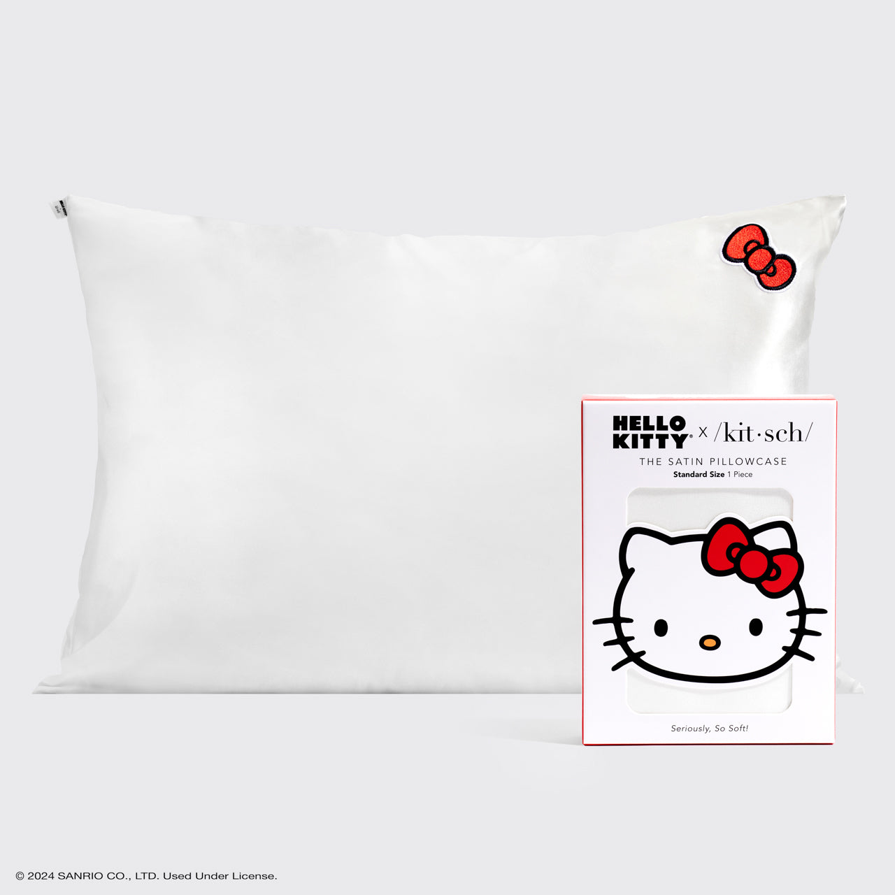 kitsch-x-hello-kitty-satin-kopfkissenbezug-ivory-kitty-bow-queen-standard image 2